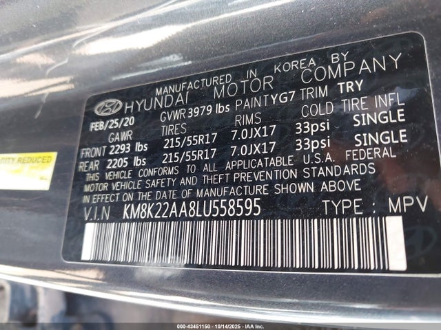 Hyundai mpi nu 2020 KM8K22AA8LU558595 Image 9