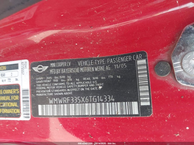 2006 MINI COOPER WMWRF335X6TG14334 Photo 8