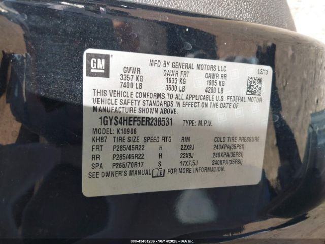 2014 CADILLAC ESCALADE ESV 1GYS4HEF5ER238531 Photo 8