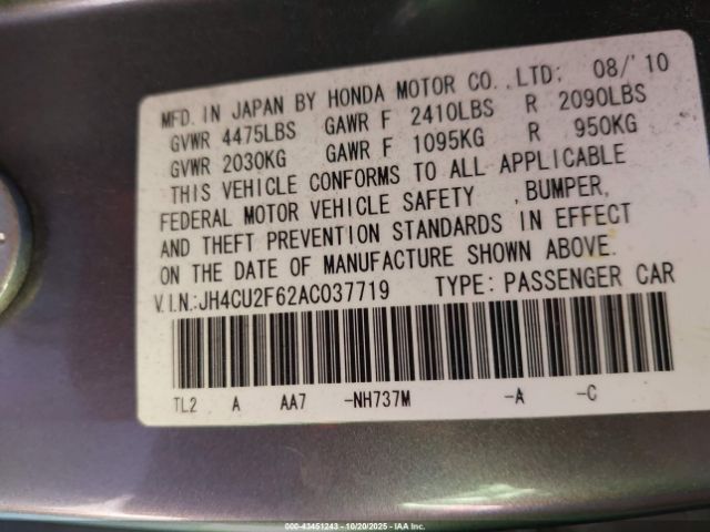 2010 ACURA TSX JH4CU2F62AC037719 Photo 8