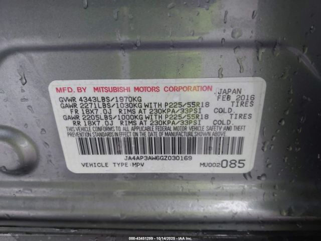 2016 MITSUBISHI OUTLANDER SPORT JA4AP3AW6GZ030169 Photo 8