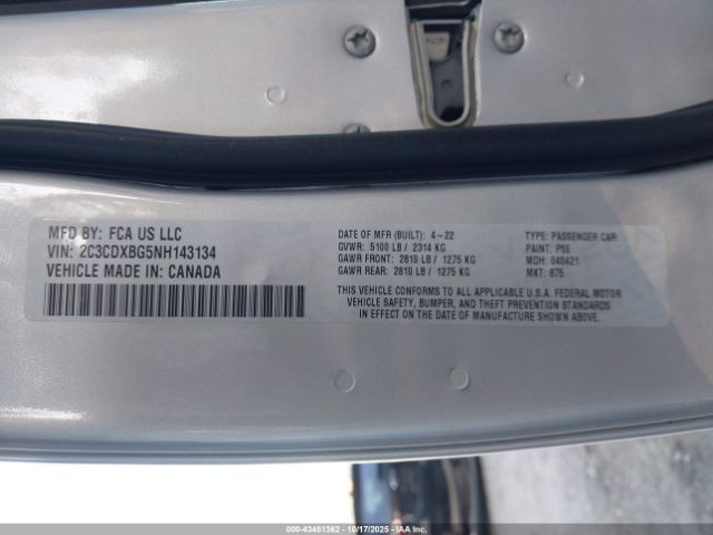 2022 DODGE CHARGER 2C3CDXBG5NH143134 Photo 8