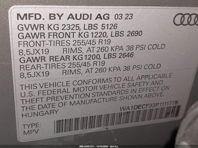 2023 AUDI Q3 WA1DECF33P1111775 Photo 8