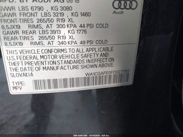 2015 AUDI Q7 WA1CGAFE0FD027793 Photo 8