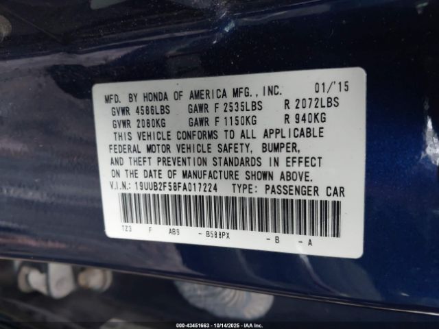 2015 ACURA TLX 19UUB2F58FA017224 Photo 8