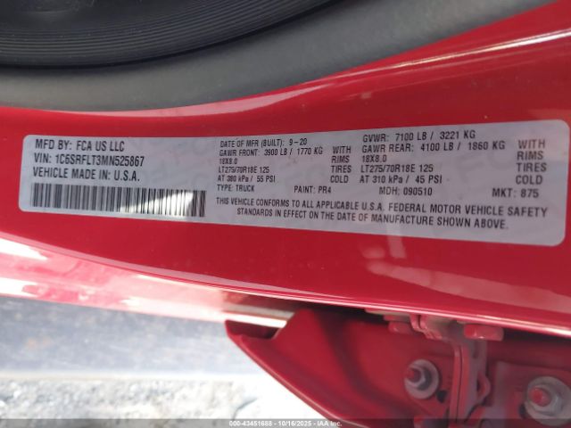 2021 RAM 1500 1C6SRFLT3MN525867 Photo 8