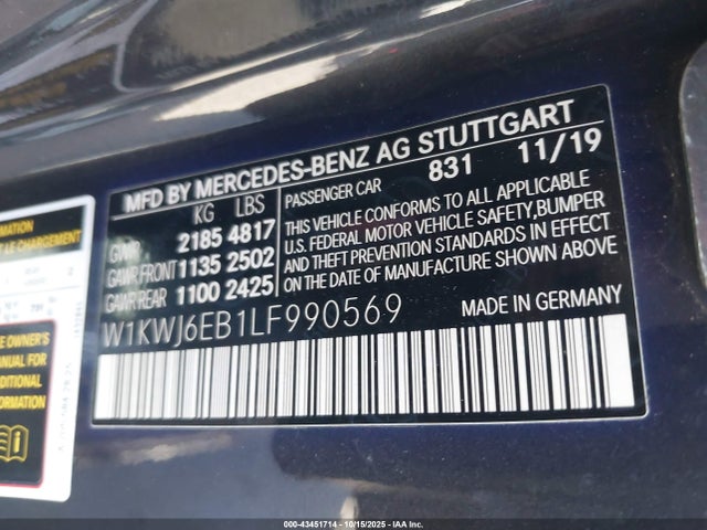 W1KWJ6EB1LF990569 Mercedes-Benz Amg C 43 4matic