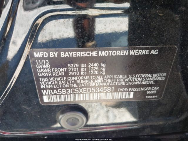 2014 BMW 535I WBA5B3C5XED534581 Photo 8