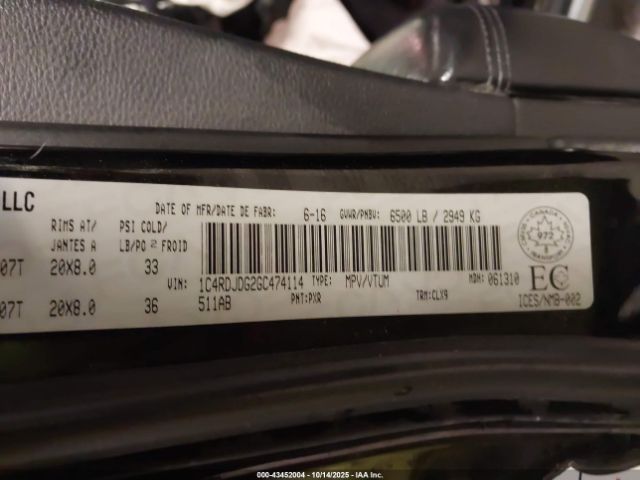 2016 DODGE DURANGO 1C4RDJDG2GC474114 Photo 8