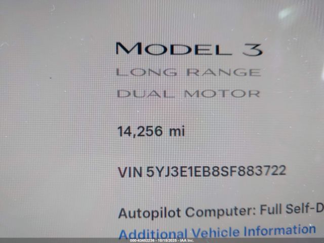 2025 TESLA MODEL 3 5YJ3E1EB8SF883722 Photo 6