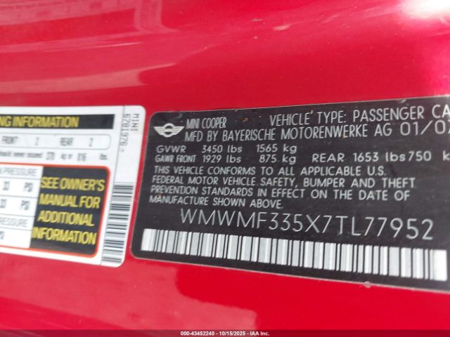 2007 MINI COOPER WMWMF335X7TL77952 Photo 8