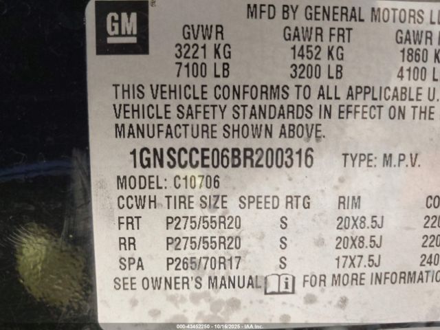 2011 CHEVROLET TAHOE 1GNSCCE06BR200316 Photo 8