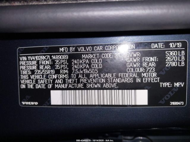 2020 VOLVO XC60 YV4102RK7L1489089 Photo 8