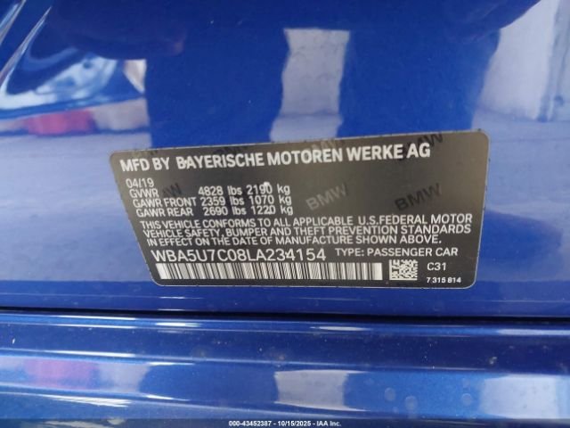 2020 BMW 3 SERIES WBA5U7C08LA234154 Photo 8