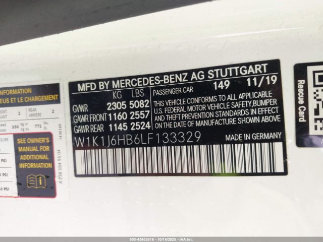 2020 MERCEDES-BENZ E 450 W1K1J6HB6LF133329 Photo 8