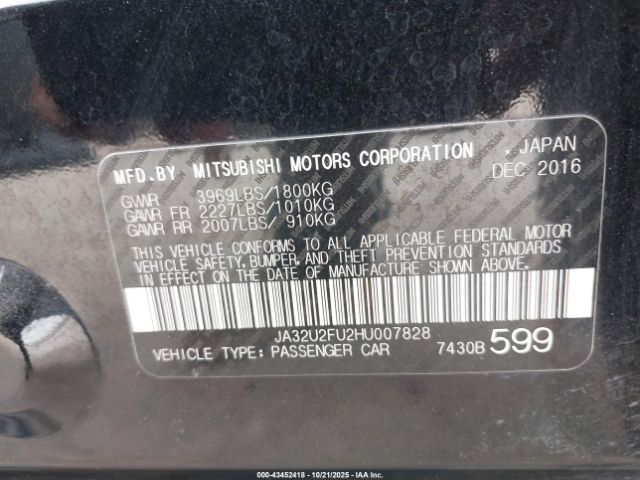 2017 MITSUBISHI LANCER JA32U2FU2HU007828 Photo 8
