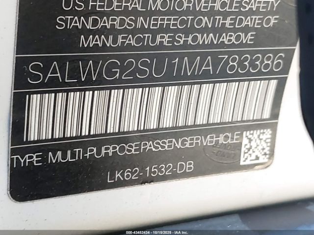 2021 LAND ROVER RANGE ROVER SPORT SALWG2SU1MA783386 Photo 8