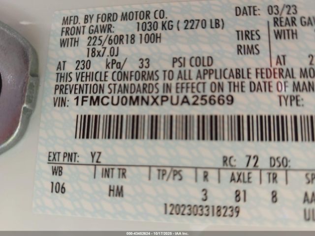 2023 FORD ESCAPE 1FMCU0MNXPUA25669 Photo 8