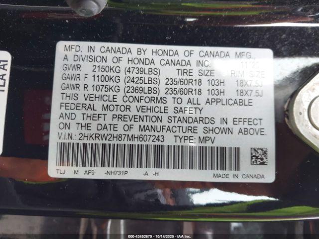 2021 HONDA CR-V 2HKRW2H87MH607243 Photo 8