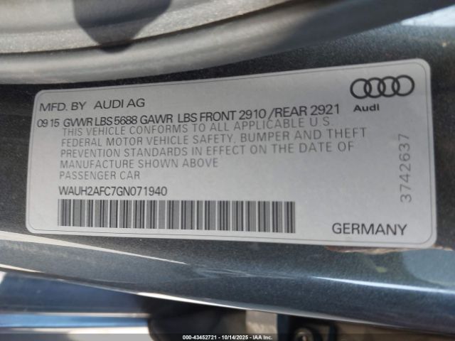 2016 AUDI S6 WAUH2AFC7GN071940 Photo 8