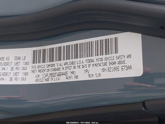 Jeep Cherokee Trailhawk 2015 1C4PJMBS2FW664405 Image 9