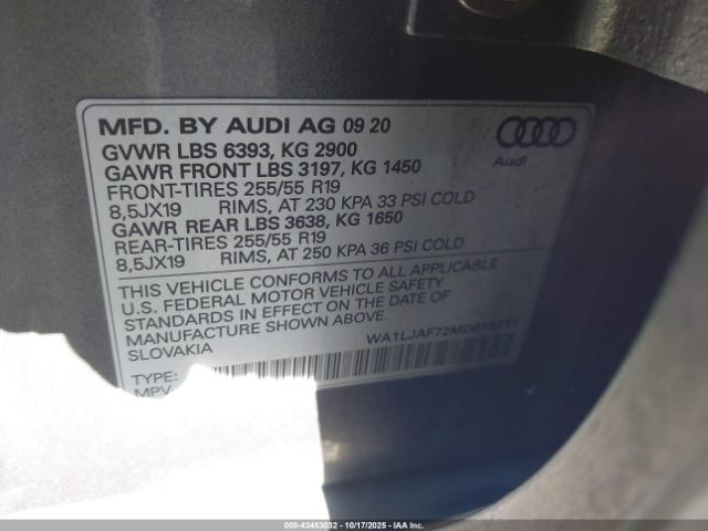 2021 AUDI Q7 WA1LJAF72MD013717 Photo 8