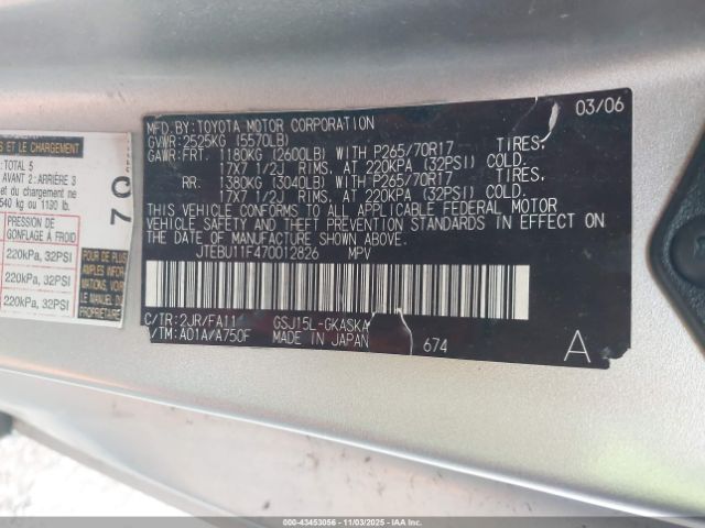 2007 TOYOTA FJ CRUISER JTEBU11F470012826 Photo 8