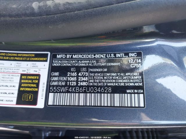 2015 MERCEDES-BENZ C 300 55SWF4KB6FU034628 Photo 8