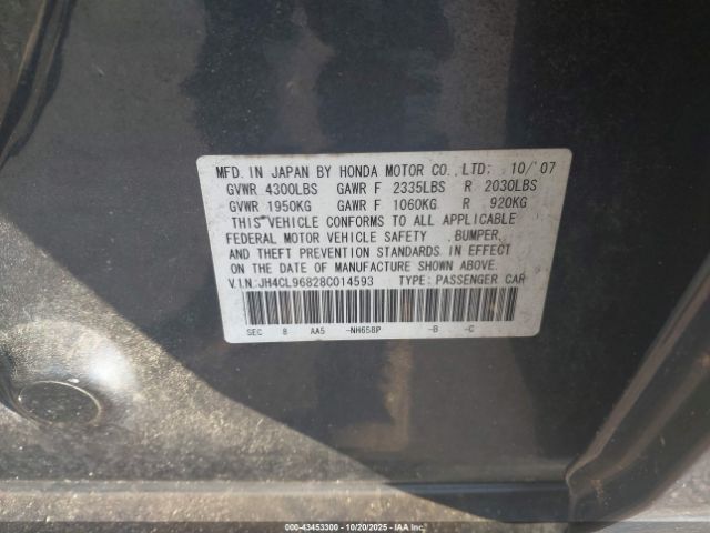 2008 ACURA TSX JH4CL96828C014593 Photo 8