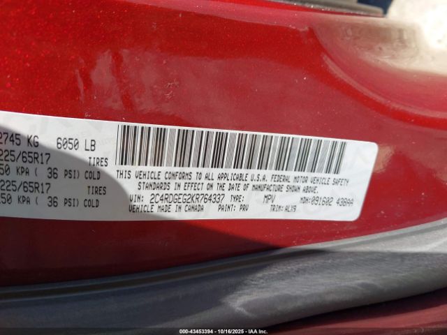 2019 DODGE GRAND CARAVAN 2C4RDGEG2KR764337 Photo 8