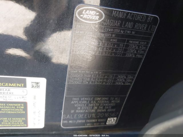 2020 LAND ROVER DEFENDER SALE9EEU1L2016567 Photo 8