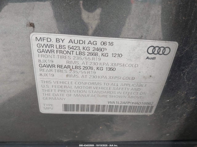 2017 AUDI Q5 WA1L2AFP0HA016667 Photo 8