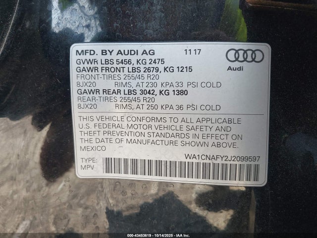 2018 AUDI Q5 WA1CNAFY2J2099597 Photo 8