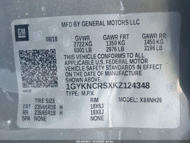 2019 CADILLAC XT5 1GYKNCRSXKZ124348 Photo 8