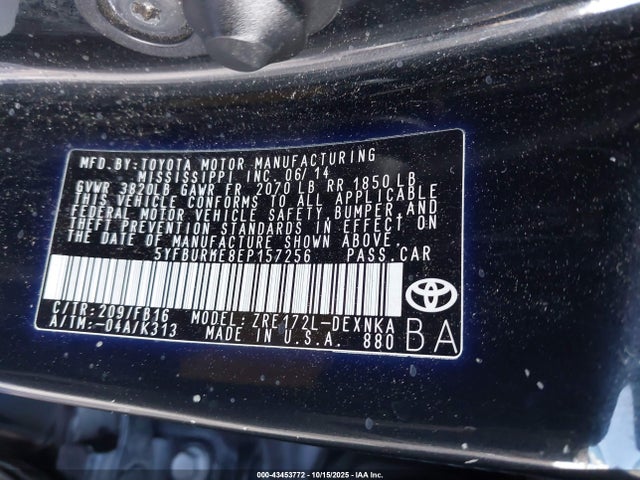 Toyota COROLLA LE 2014 5YFBURHE8EP157256 Image 9