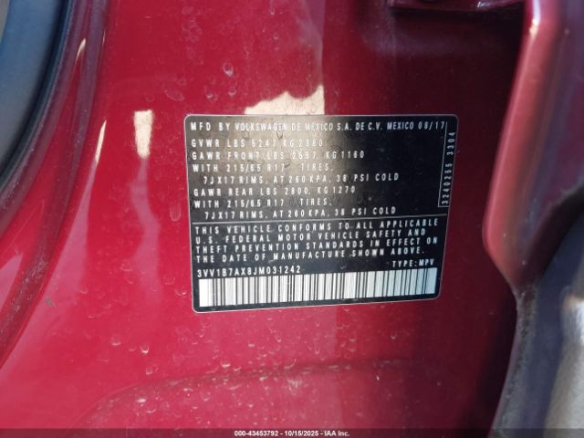 2018 VOLKSWAGEN TIGUAN 3VV1B7AX8JM031242 Photo 8