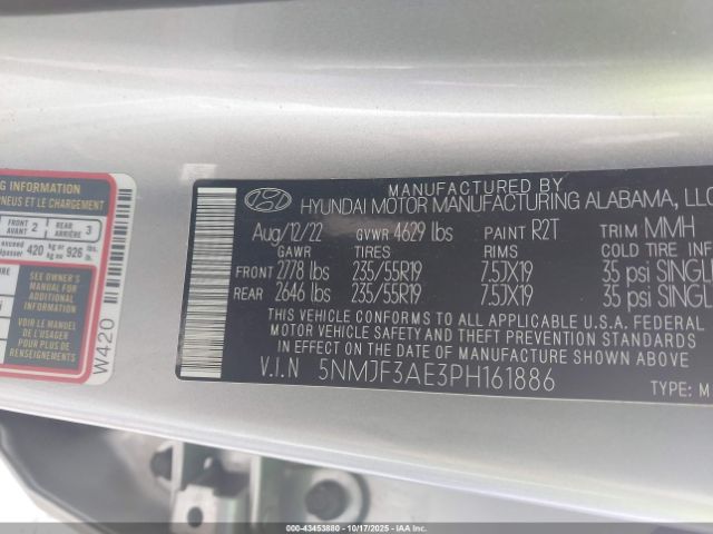 2023 HYUNDAI TUCSON 5NMJF3AE3PH161886 Photo 8