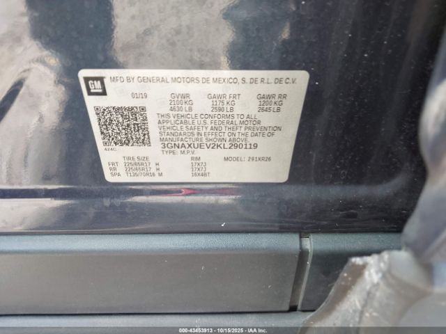 2019 CHEVROLET EQUINOX 3GNAXUEV2KL290119 Photo 8