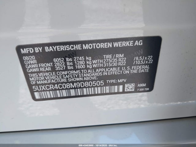 2021 BMW X5 5UXCR4C08M9D80505 Photo 8