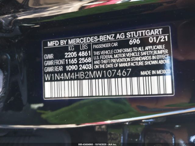 2021 MERCEDES-BENZ GLB 250 W1N4M4HB2MW107467 Photo 8