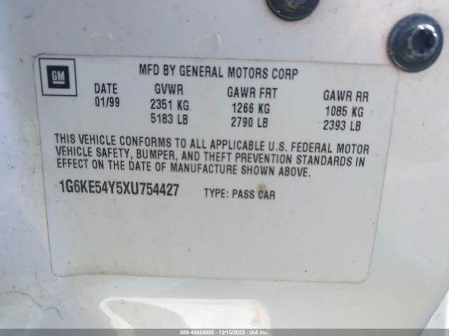 1999 CADILLAC DEVILLE 1G6KE54Y5XU754427 Photo 8