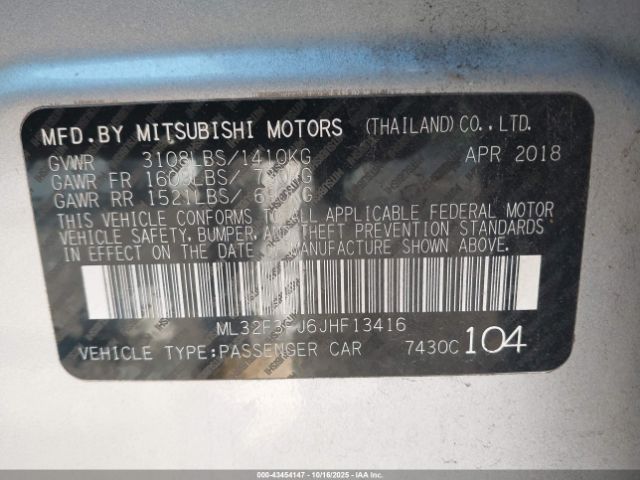 2018 MITSUBISHI MIRAGE G4 ML32F3FJ6JHF13416 Photo 8