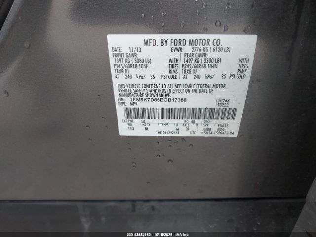 2014 FORD EXPLORER 1FM5K7D86EGB17388 Photo 8