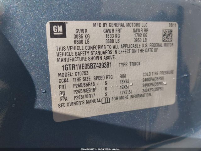 2011 GMC SIERRA 1500 1GTR1VE05BZ439381 Photo 8