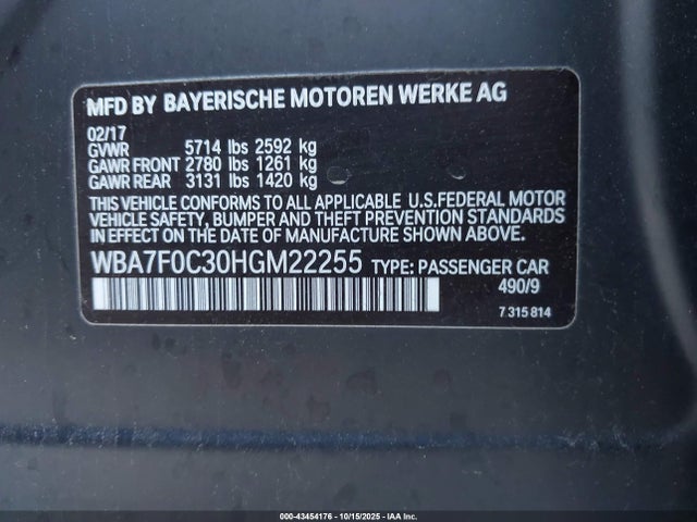 2017 BMW 750I WBA7F0C30HGM22255 Photo 8
