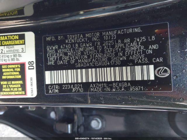 2024 LEXUS ES 300H 58ADA1C15RU041730 Photo 8