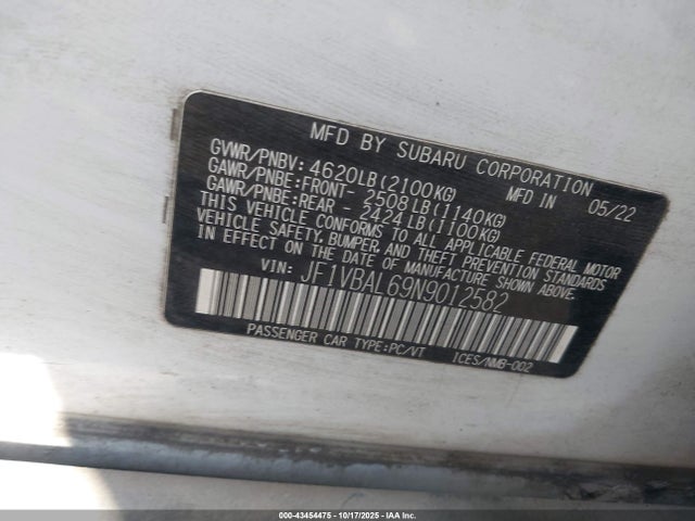 Subaru dib 2022 JF1VBAL69N9012582 Image 9