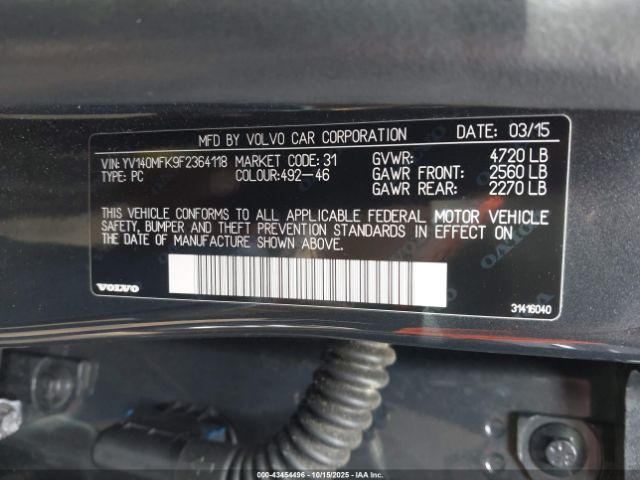 2015 VOLVO S60 YV140MFK9F2364118 Photo 8