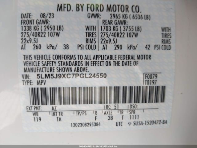 2023 LINCOLN AVIATOR 5LM5J9XC7PGL24550 Photo 8