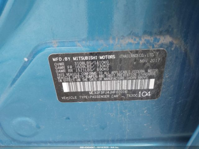 2018 MITSUBISHI MIRAGE G4 ML32F3FJ4JHF07016 Photo 8